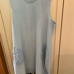 Linen Boutique Dress, Sarah Santos, 2X, Blue